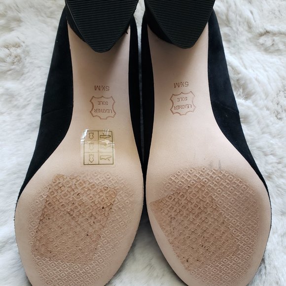 NIB Tory Burch Elizabeth 85mm Round Toe Suede Pump Black Size 5.5M - Picture 9 of 10